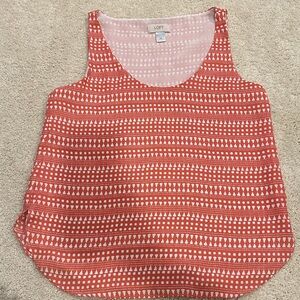 LOFT Patterned Red and White Tank Top